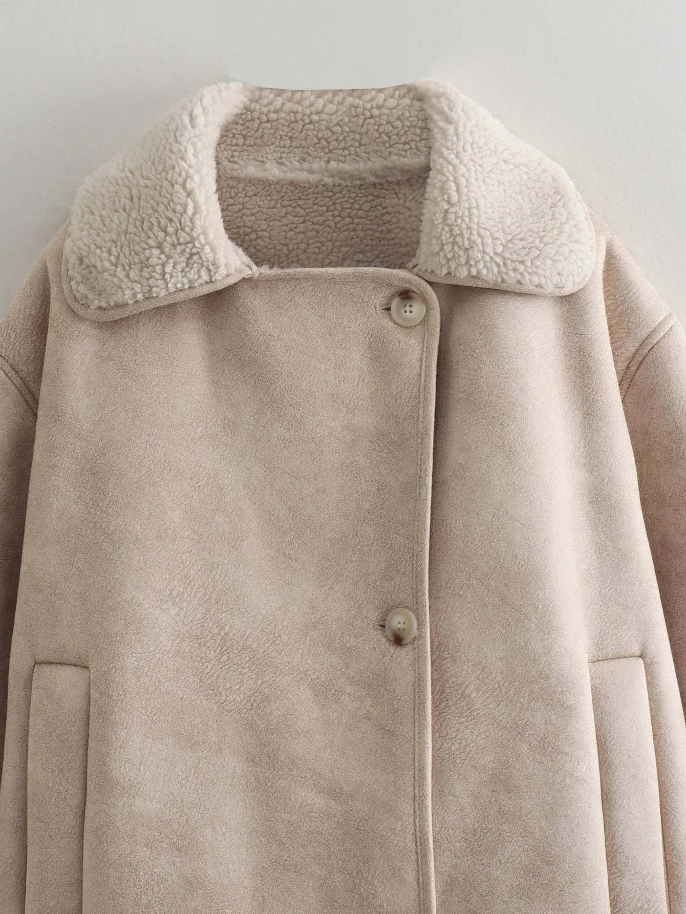 Fall Essential Plush-Collared Winter Jacket