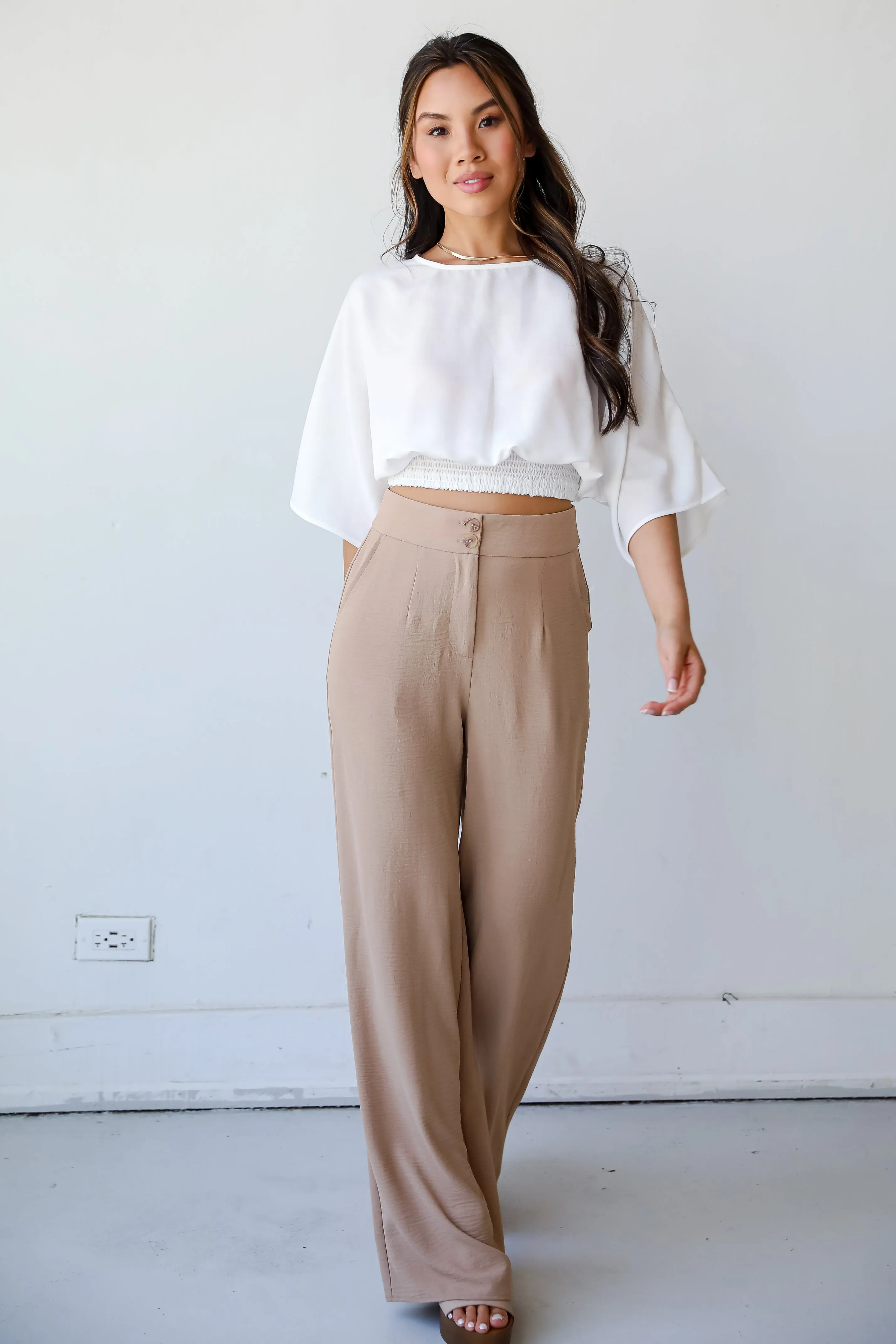 FINAL SALE - Effortless Intention Mocha Trouser Pants