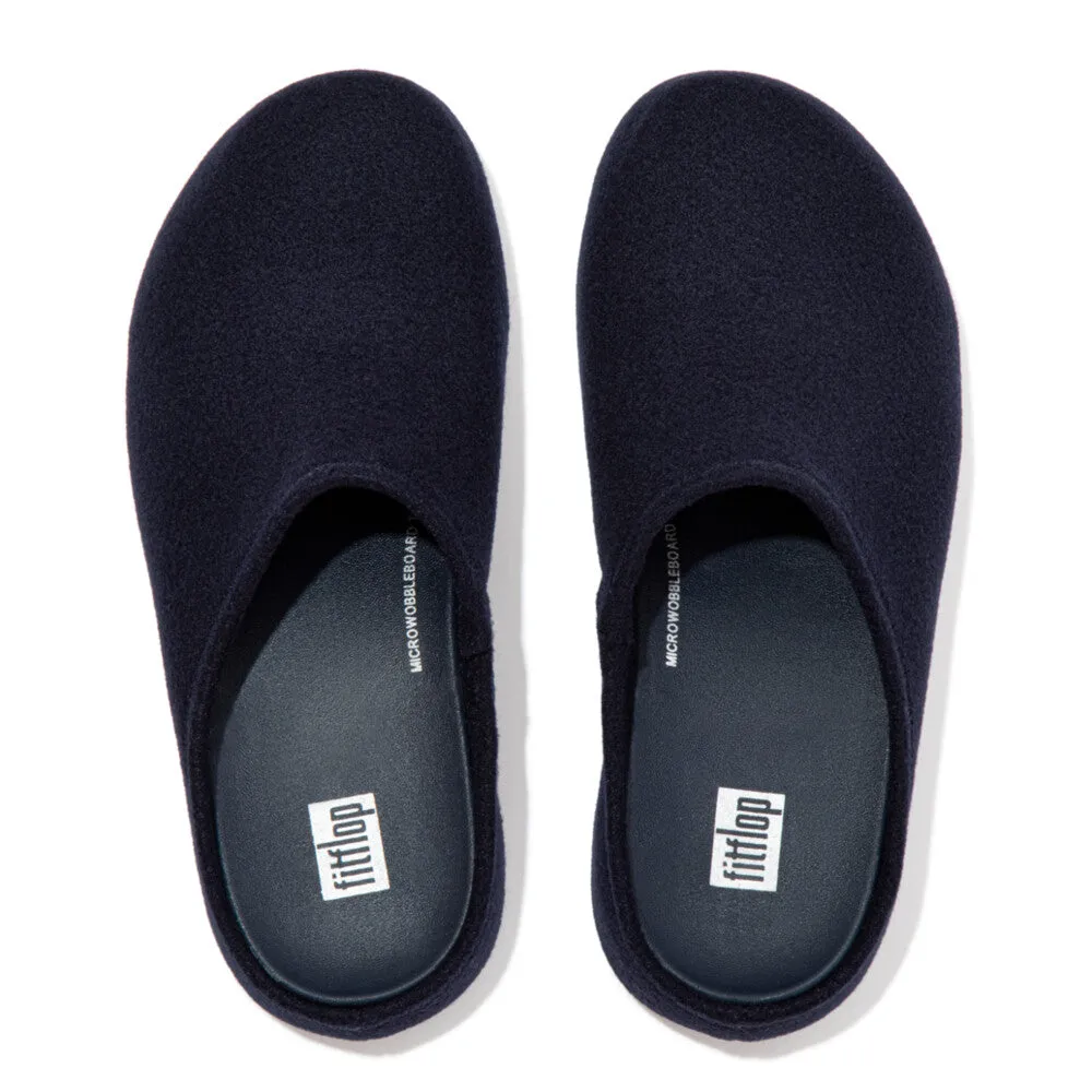 FitFlop Shuv Felt Clogs Navy