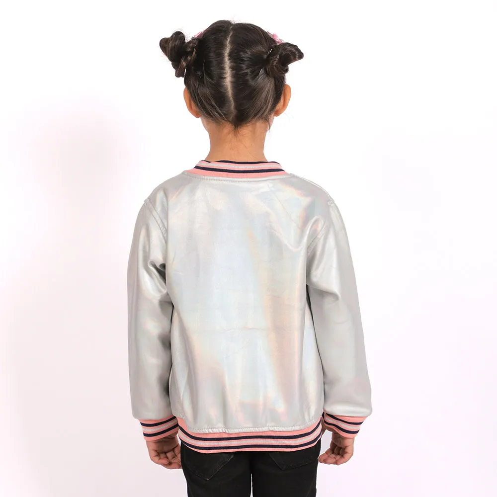 Foil Jacket For Girls - Silver