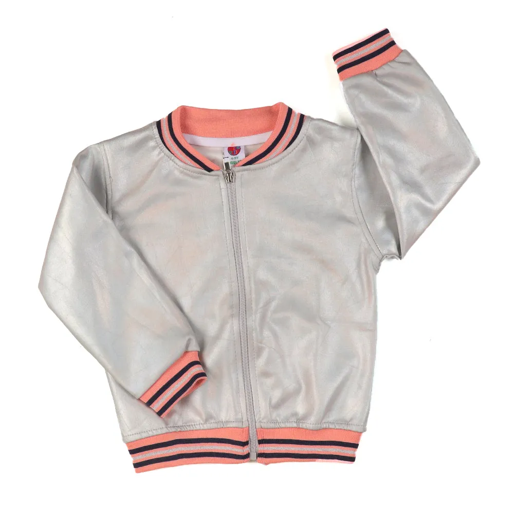 Foil Jacket For Girls - Silver