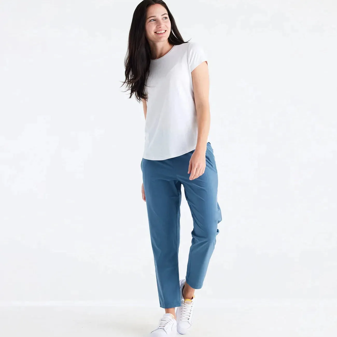 Free Fly Women's Bamboo Current Tee in Heather Bright White