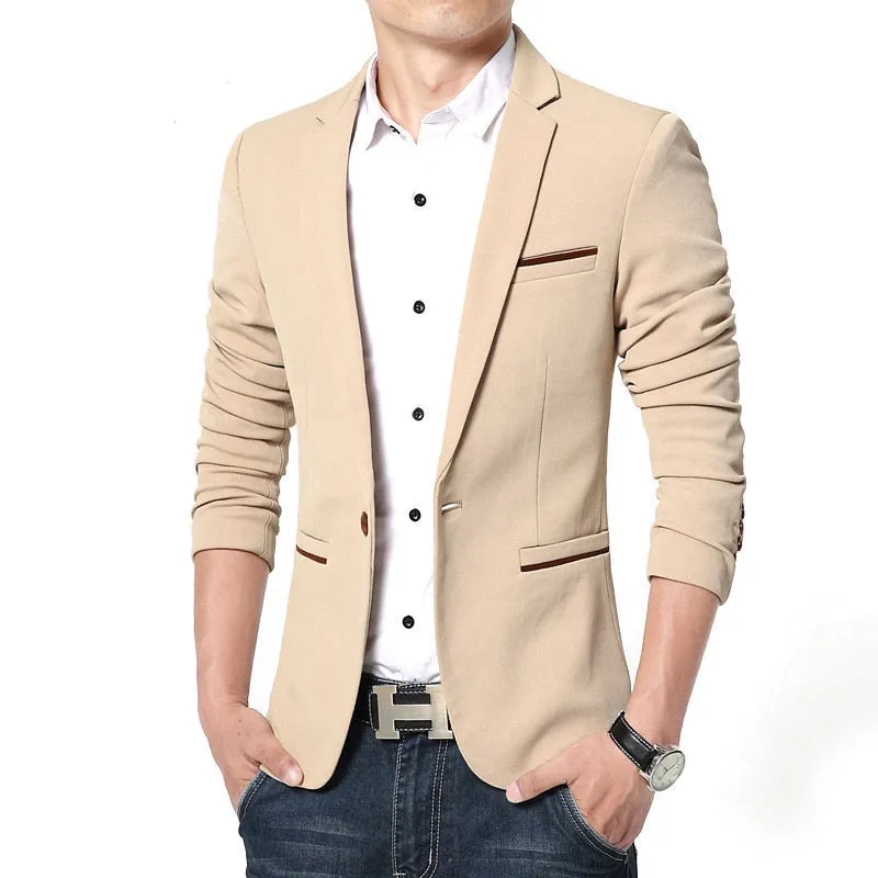 Frühling Herbst Luxus Herren Blazer  Casual Business Baumwolle Slim Fit Anzugjacke Männlich Plus Size M-5XL Blazer Masculino