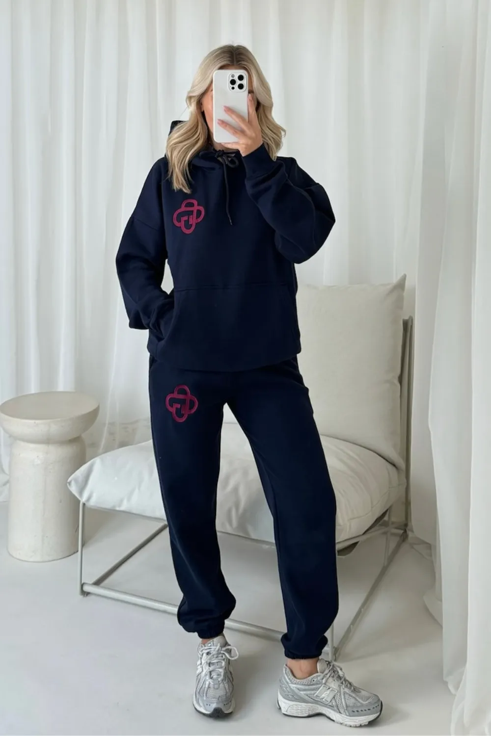 G Monogram navy embroidered loungewear set