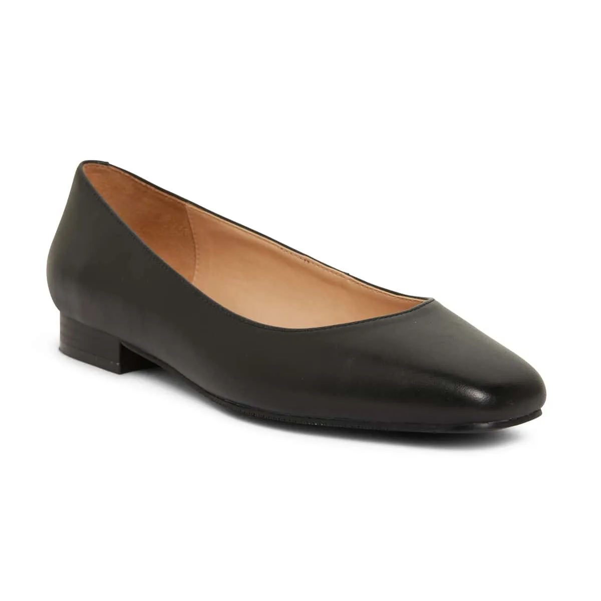 Gaby Flat in Black Leather