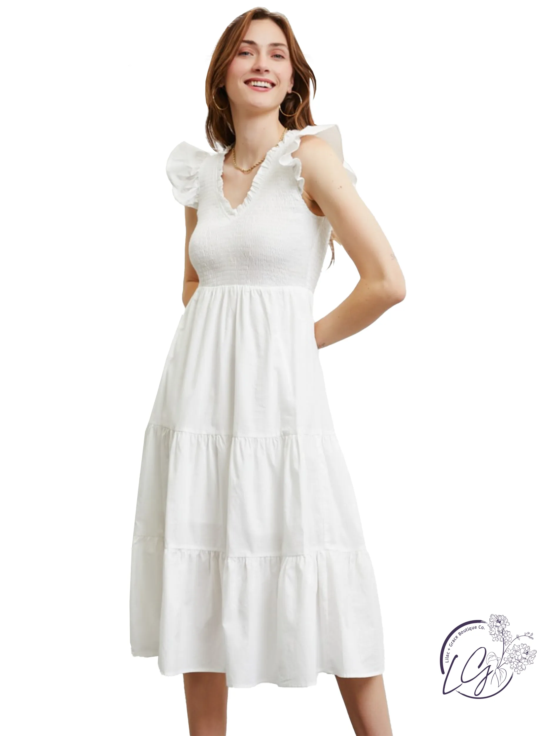 Gentle Waves Poplin Dress