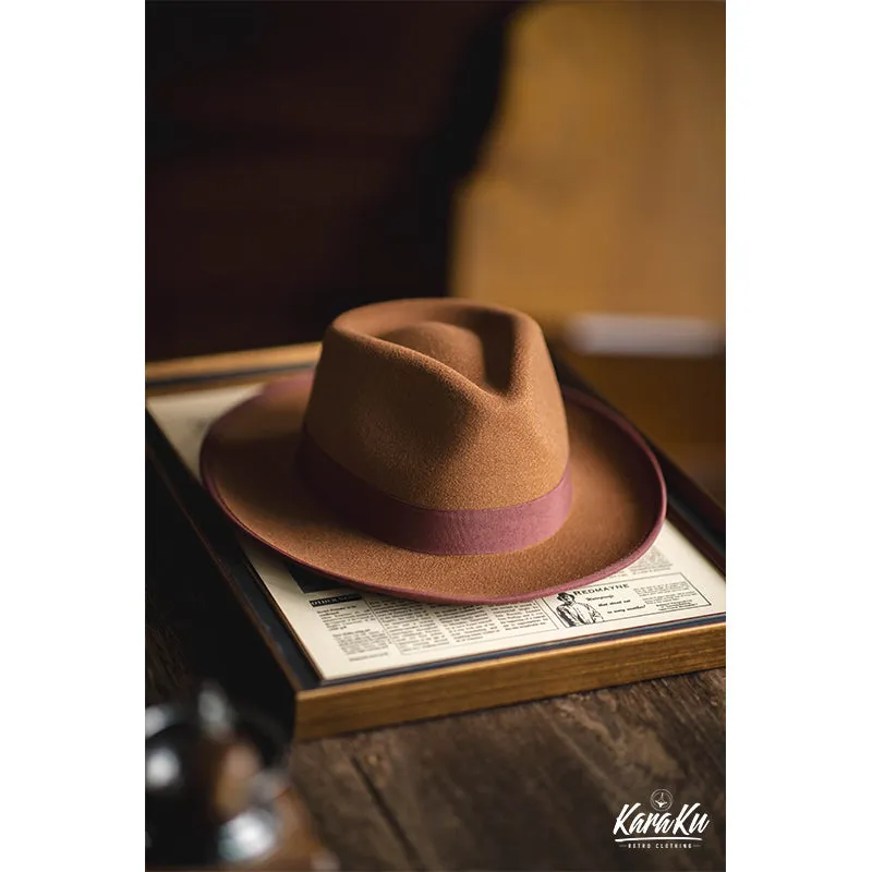 Gentleman Style Wool Homburg Hat