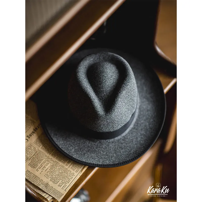 Gentleman Style Wool Homburg Hat