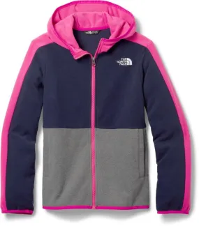 Girls' The North Face | Glacier Full Zip Fleece Hoodie | Grey and Pink