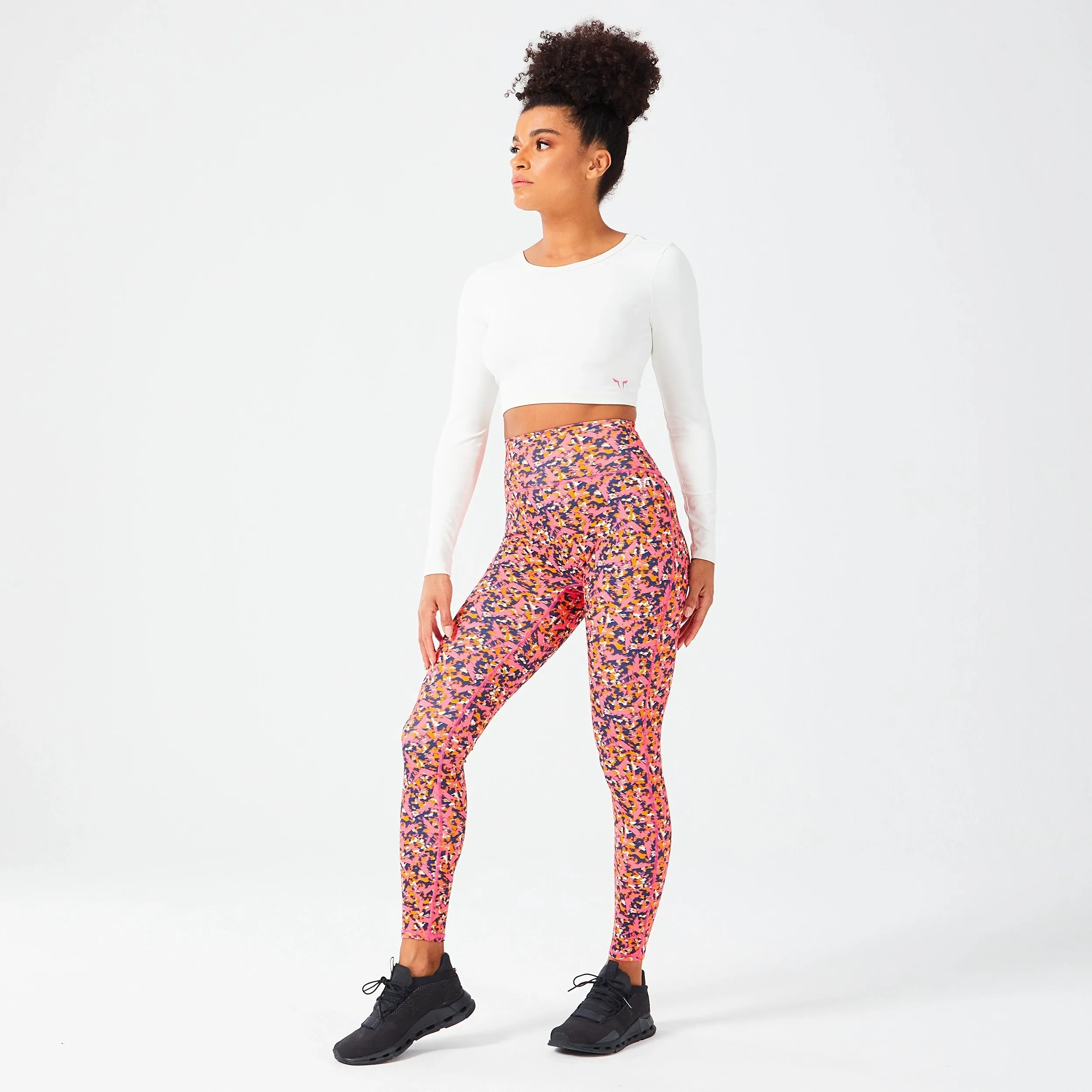 Glitch Leggings 27" - Hot Pink Print