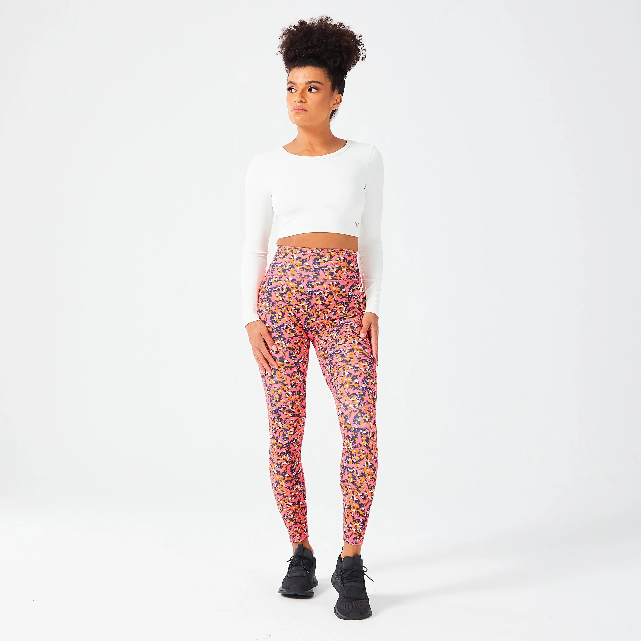 Glitch Leggings 27" - Hot Pink Print