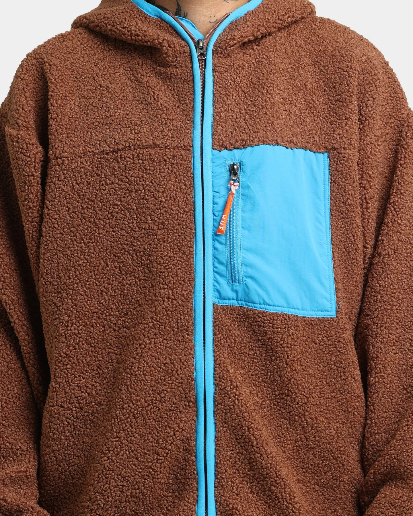 HUF Fort Point Sherpa Jacket Dust Brown