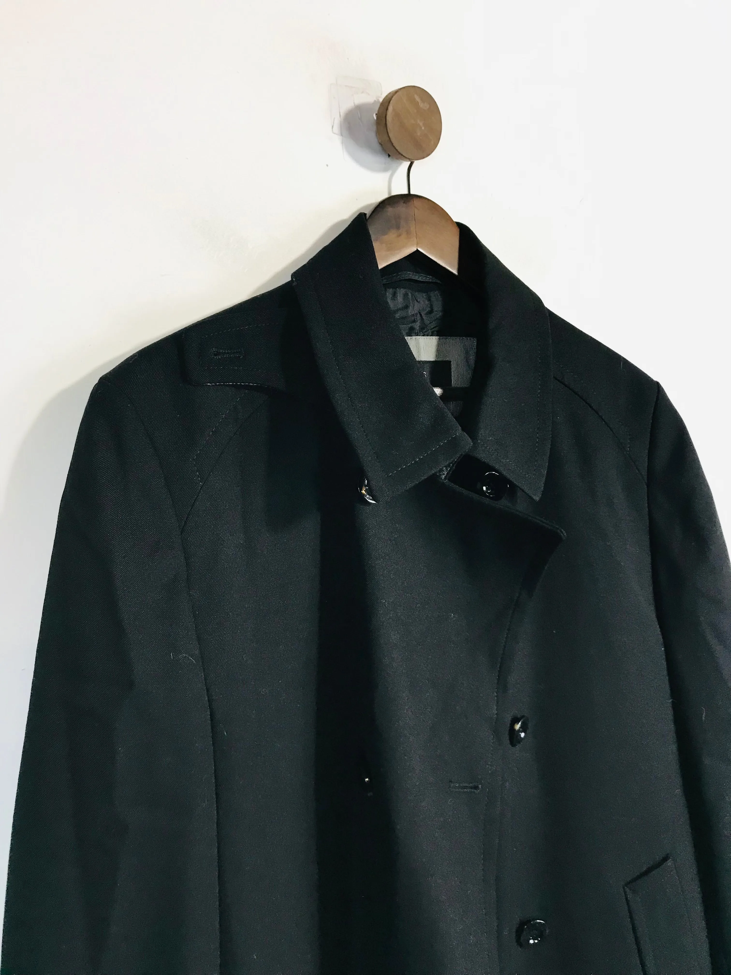 Hugo Boss Men's Wool Overcoat Coat | 52 | Black