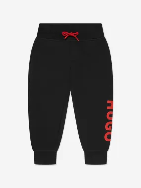 Hugo Boys Organic Cotton Logo Joggers in Black