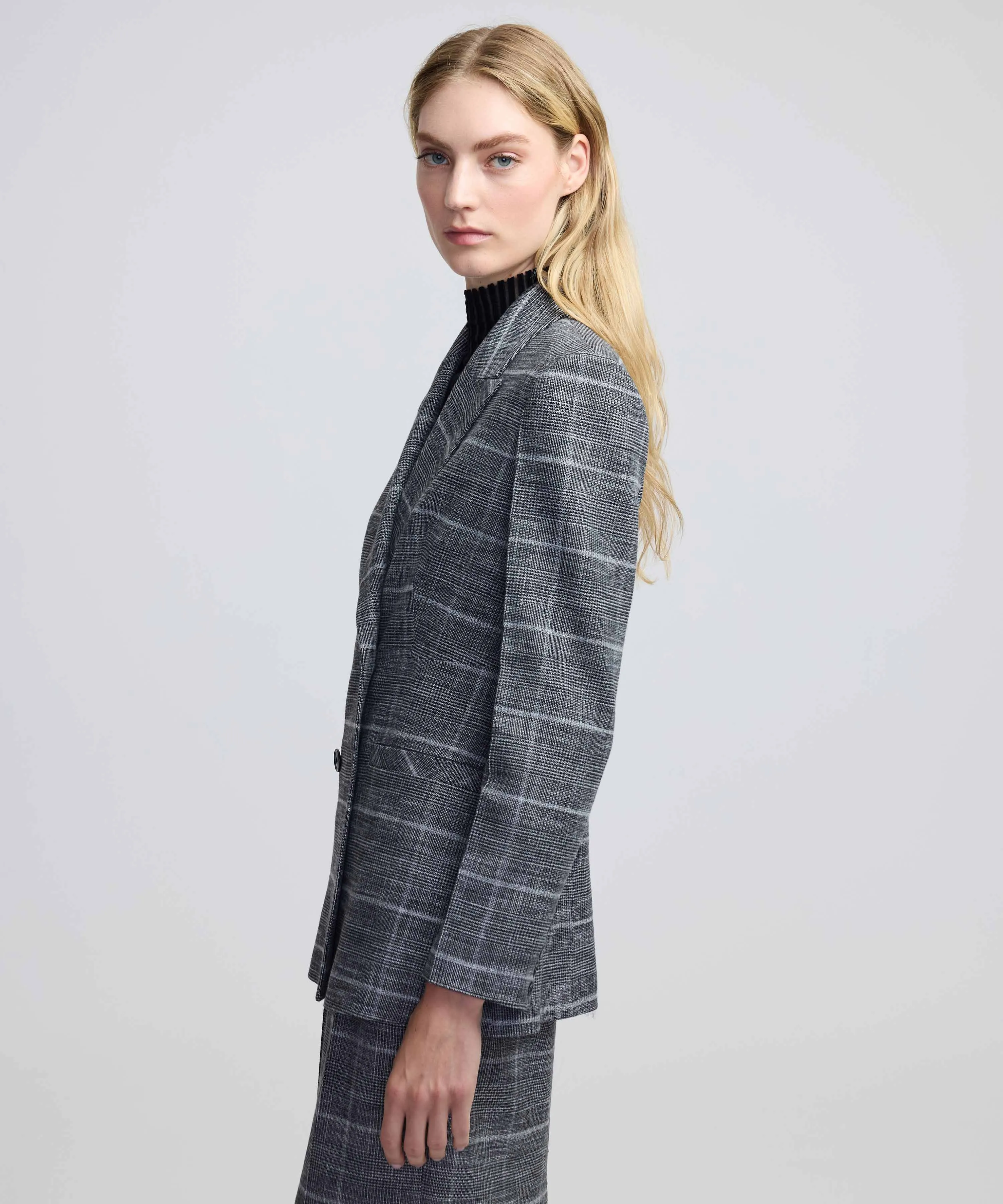 Ipekyol Plaid Pattern Blazer Grey