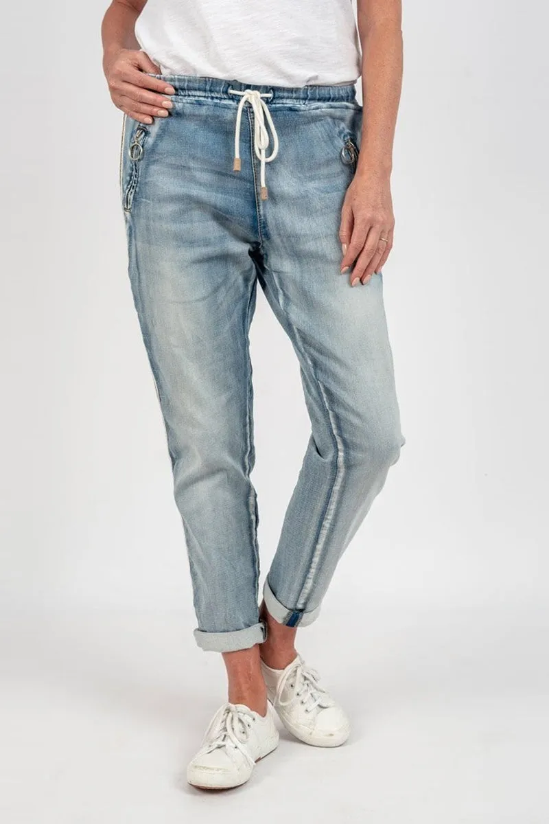 Italian Star - Denim Jogger with Gold Trim