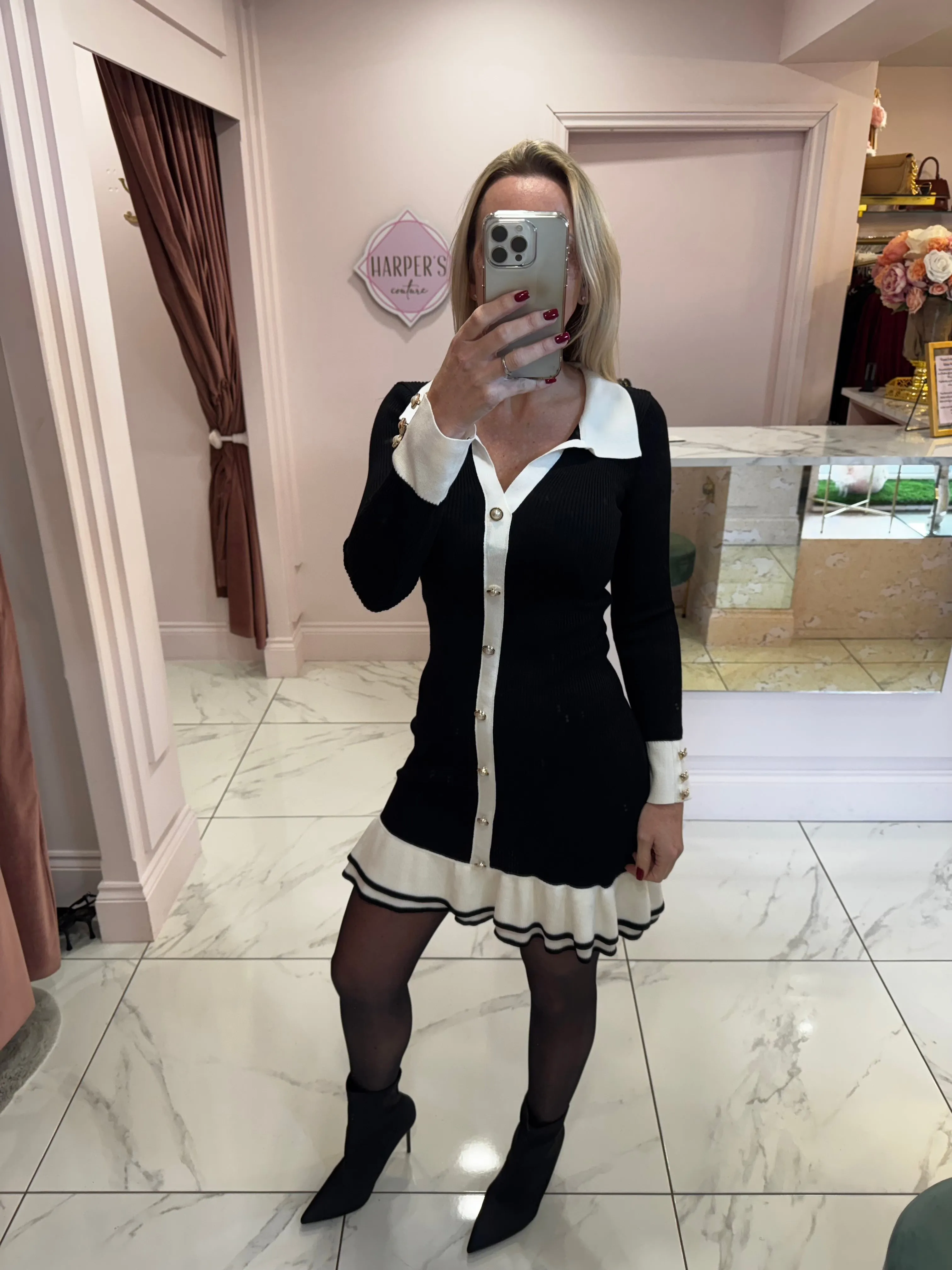 Julia Monochrome Knit Dress