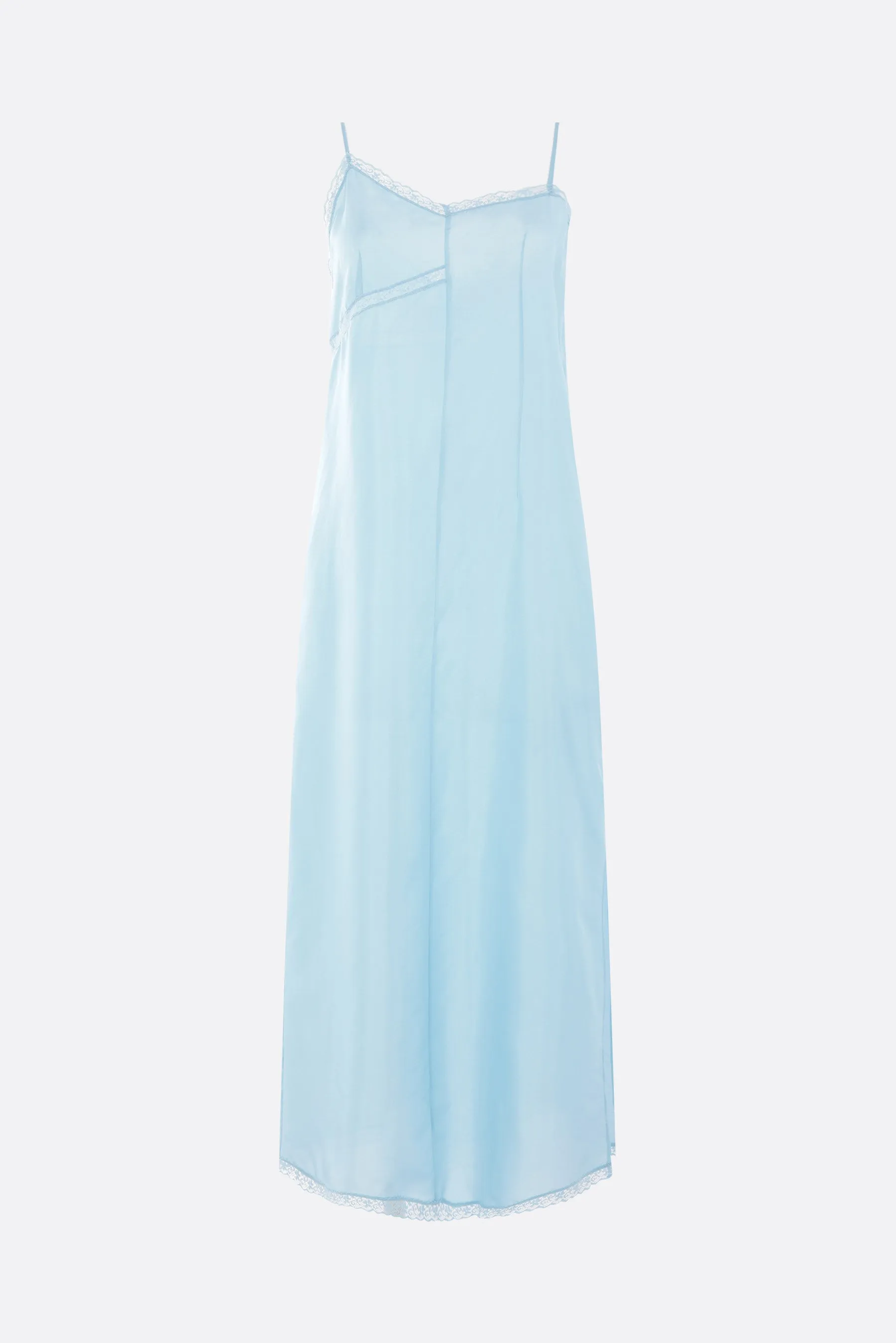 Lace-Trimmed Silk Slip Dress