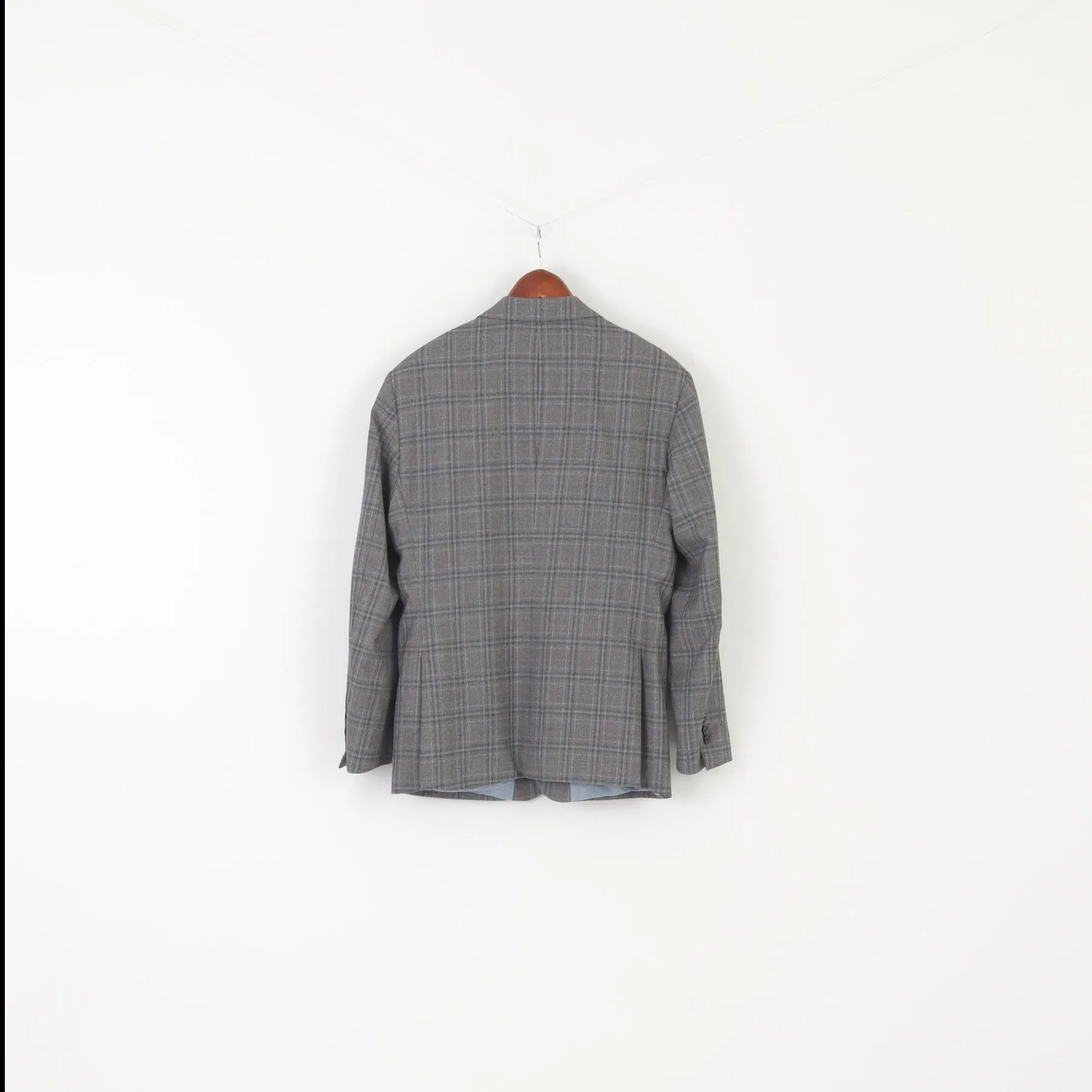 Lantier Guabello Men 42 52 Blazer Gray Check Super 130'S Vintage Jacket