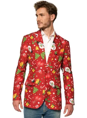 Light Up Red Christmas Icons Mens Suitmeister Costume Jacket