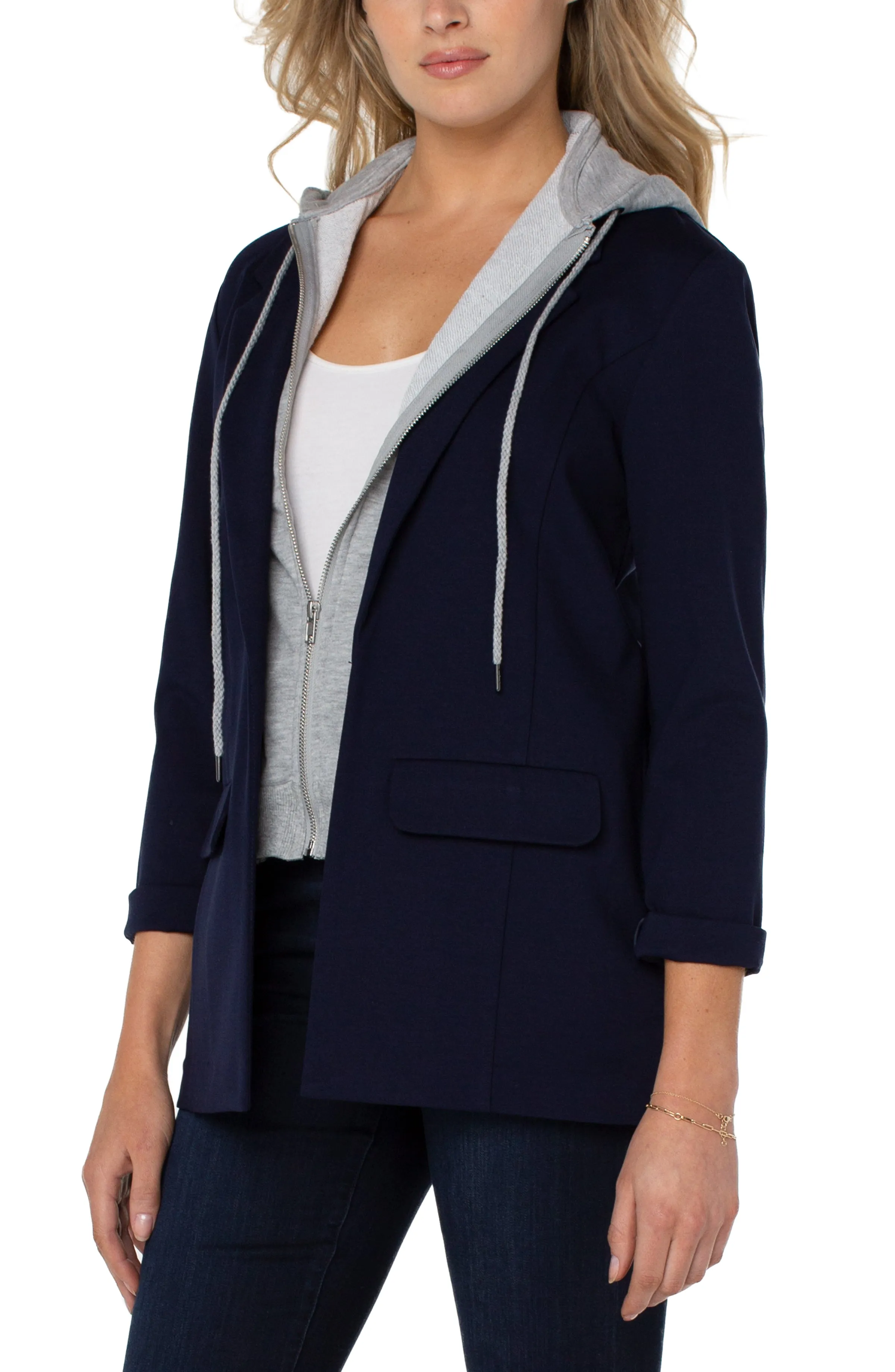 Liverpool Boyfriend Blazer w Removeable Hood (Cadet Blue)