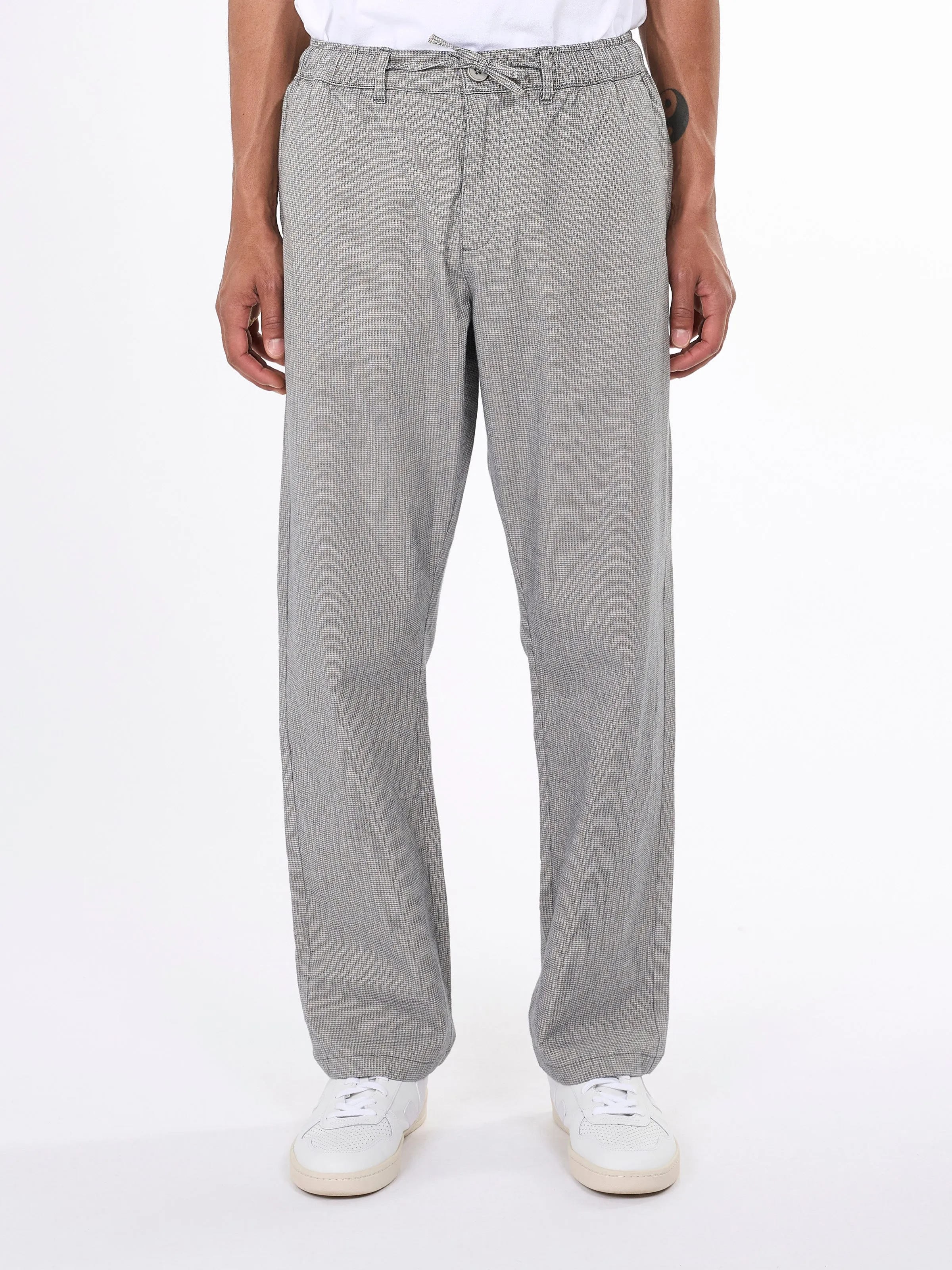 Loose fit pepita checked pant - Safari