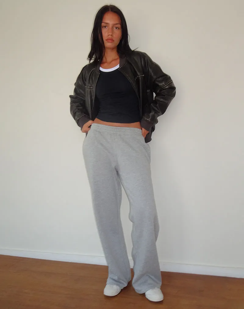 Loose Jogger in Grey Marl with M Embroidery