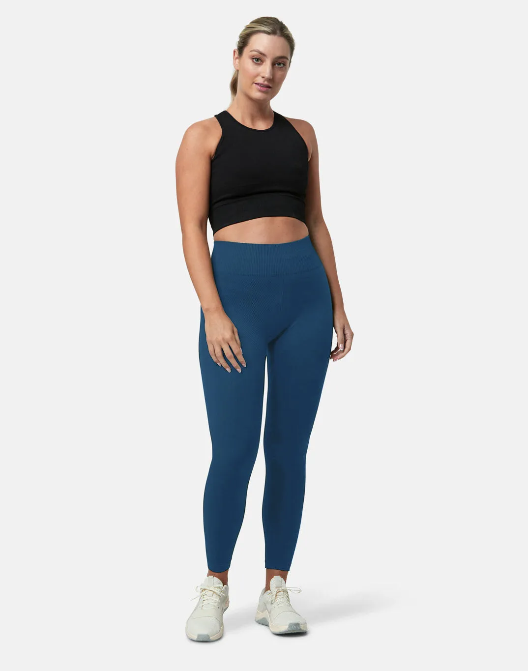 Lotus Chevron 7/8 Leggings in Petrol Blue