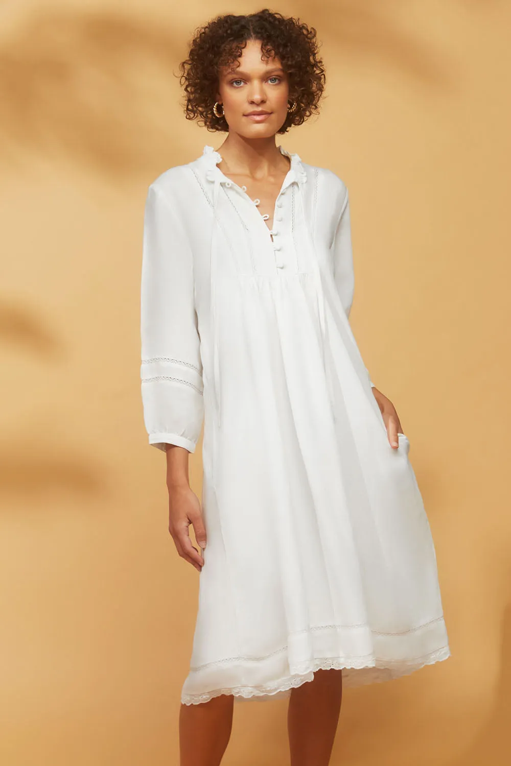 Louisa Dress White Linen