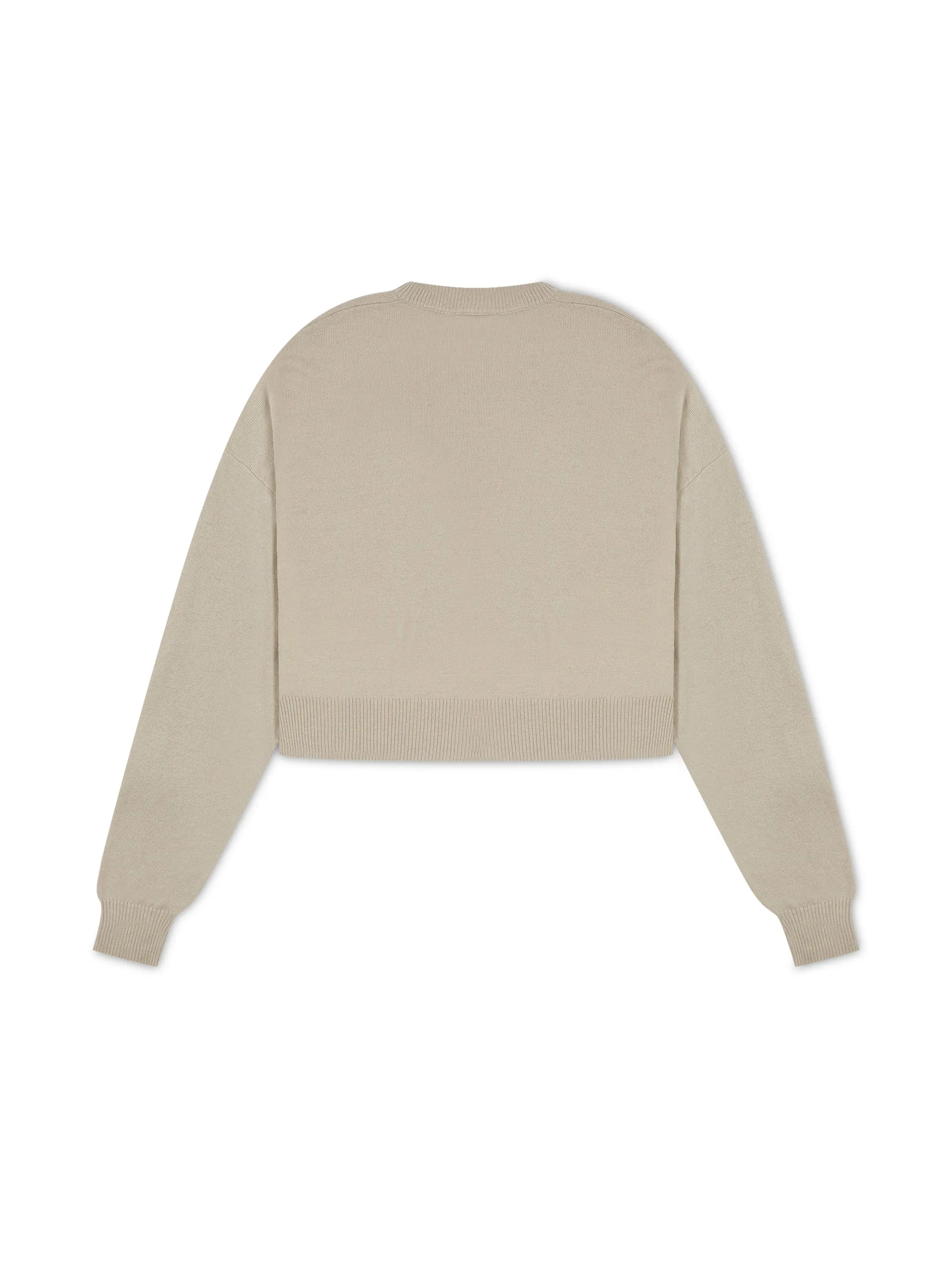 'LOULOU' CASHMERE BLEND SPLIT HEM KNITTED JUMPER OAT BEIGE