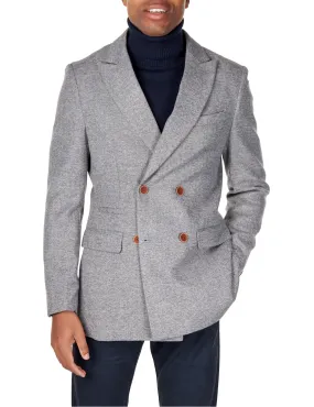 MARCO - DOUBLE BREASTED TWEED GREY JACKET