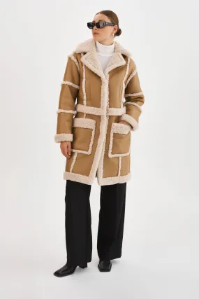 MARIANE | Detachable Faux Shearling Coat