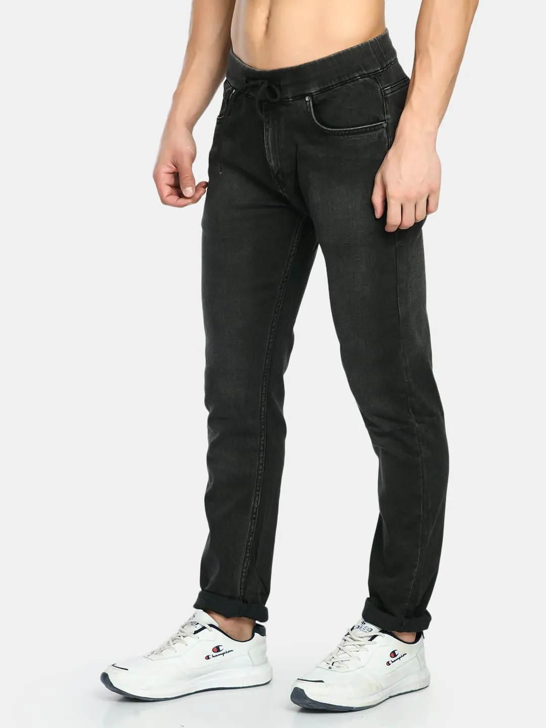 Men's Black Straight Fit Casual Jogger