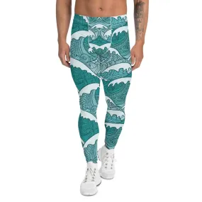 Men's Ocean Wave Performance Active Leggings