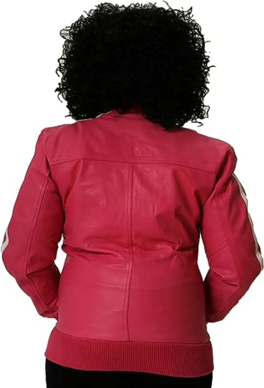 Mens Pink Leather Jacket