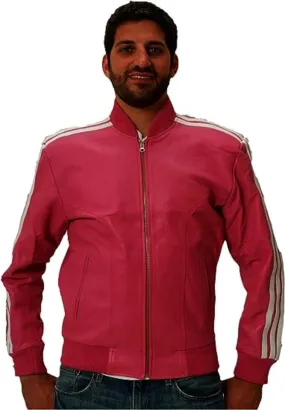 Mens Pink Leather Jacket