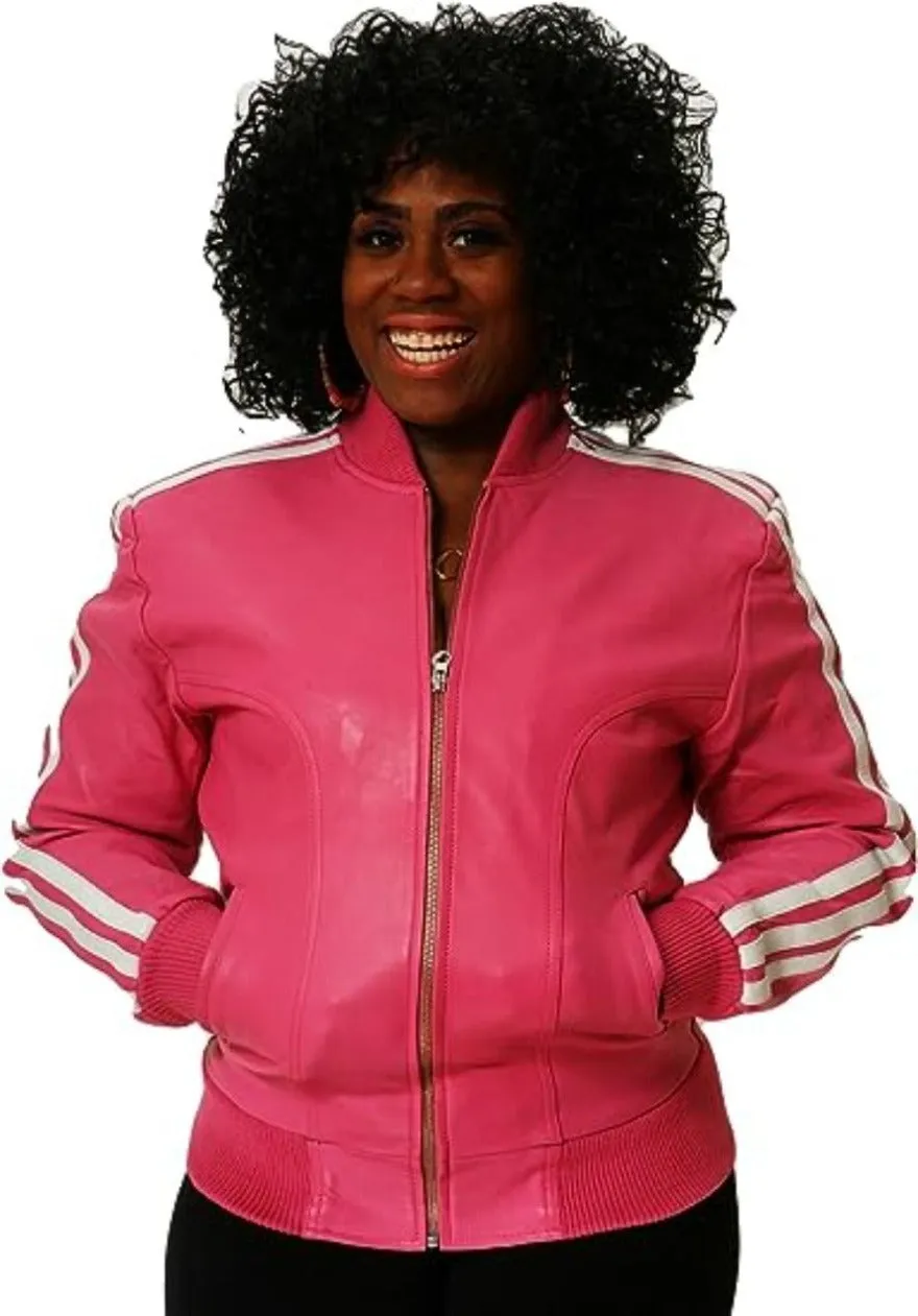 Mens Pink Leather Jacket