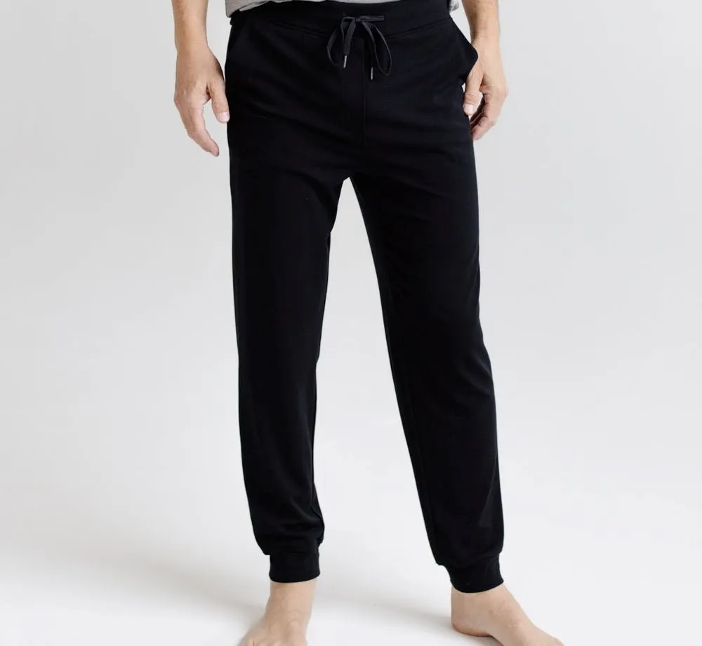 Men's Ultra-Soft Bamboo Track Pants - Black