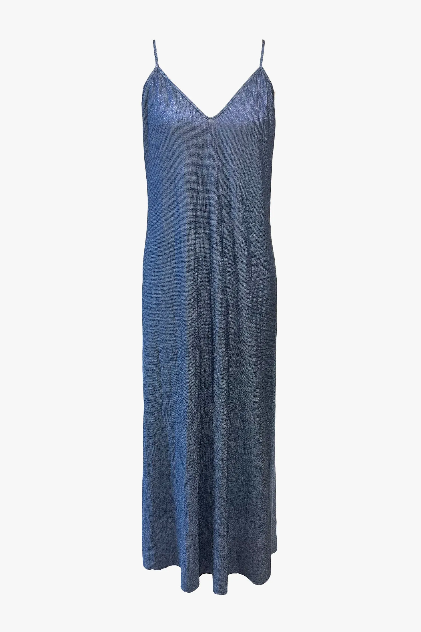 Metallic Knit Slip Dress