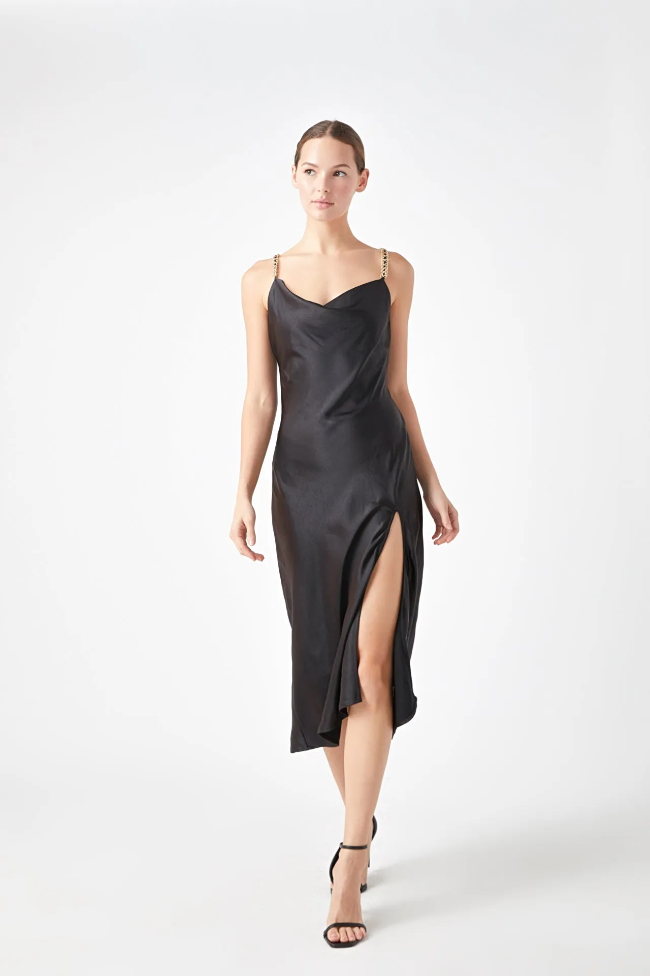 Midi Satin Slip Dress