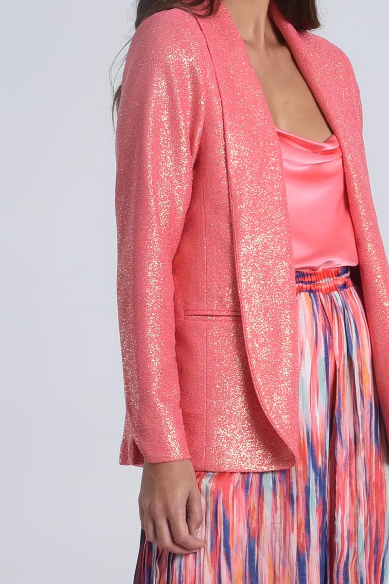 Molly Bracken Pink Gold Sparkle Blazer