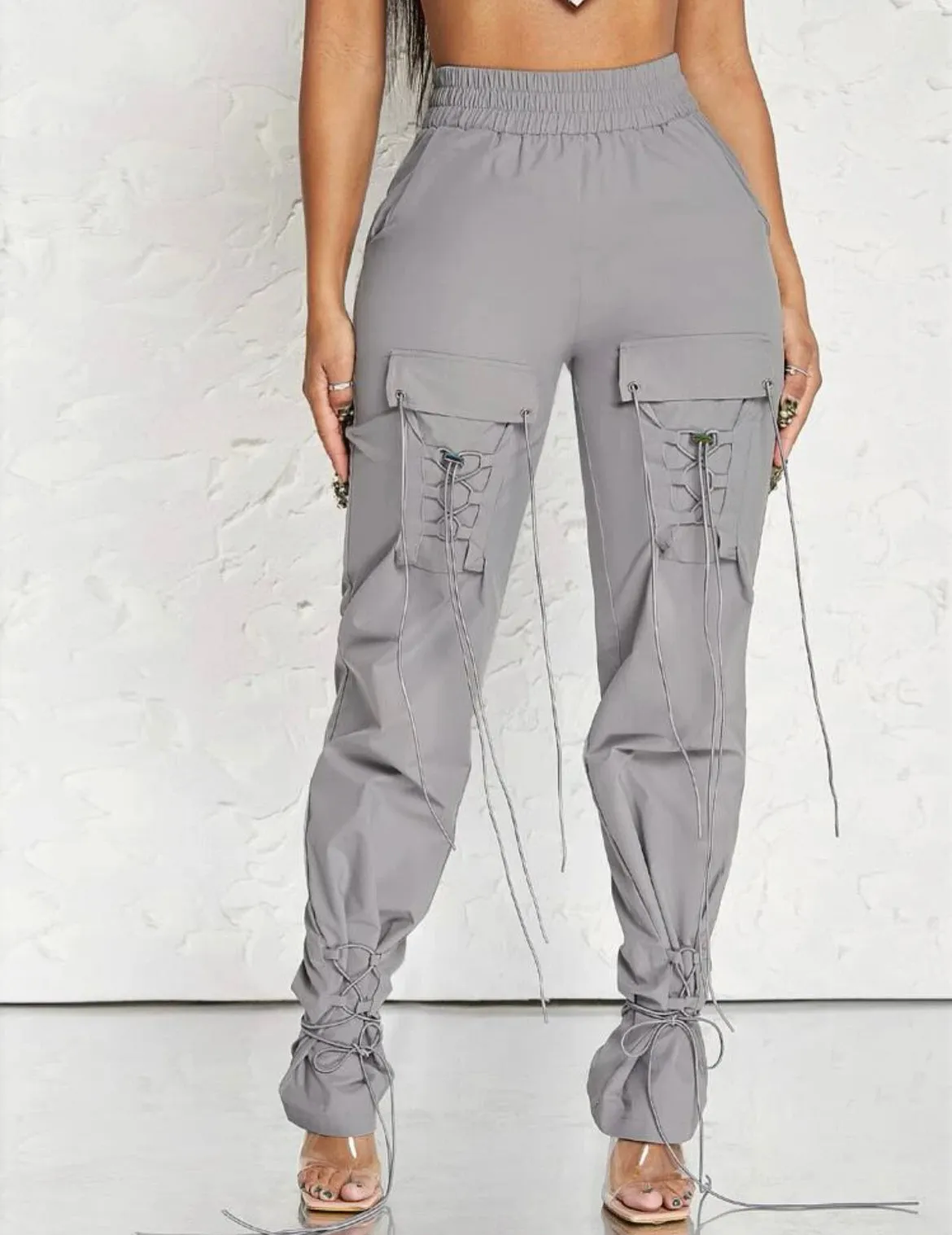 Mona Lace Up Jogger Pants