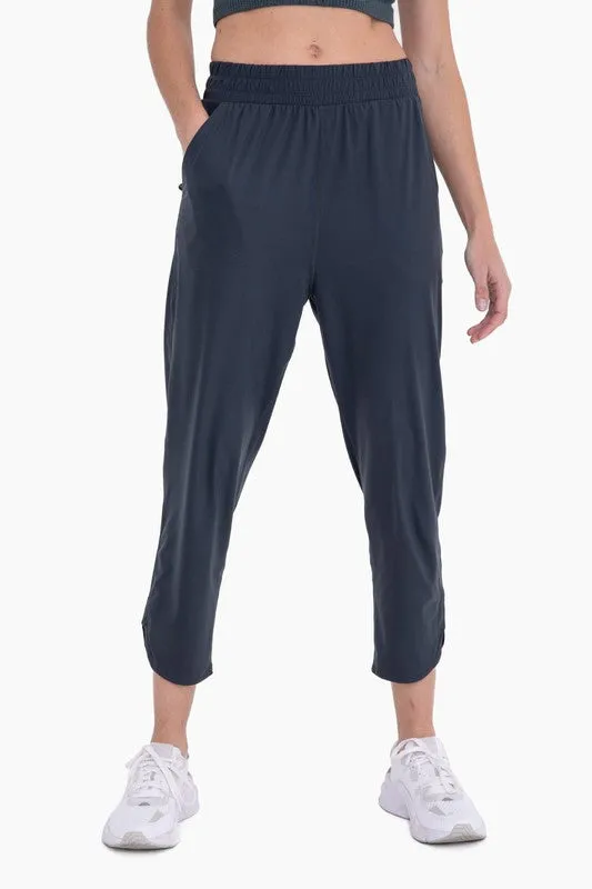 Mono B Athleisure Joggers with Curved Notch Hem