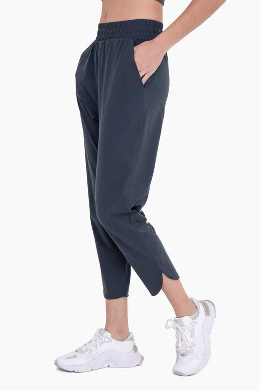 Mono B Athleisure Joggers with Curved Notch Hem