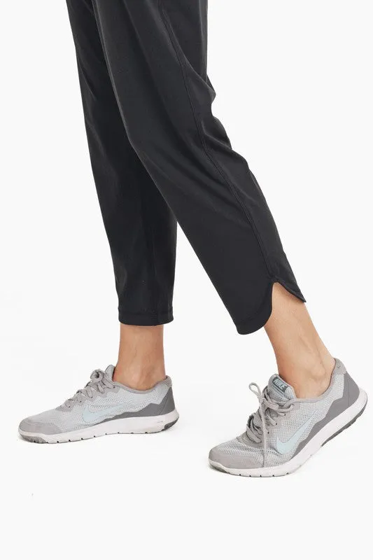 Mono B Athleisure Joggers with Curved Notch Hem