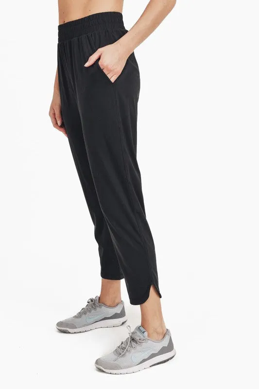 Mono B Athleisure Joggers with Curved Notch Hem