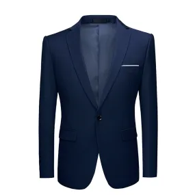 Navy Stylish One Button Casual Blazer