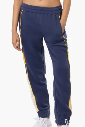 New Look Race Side Print Fleece Joggers - Navy