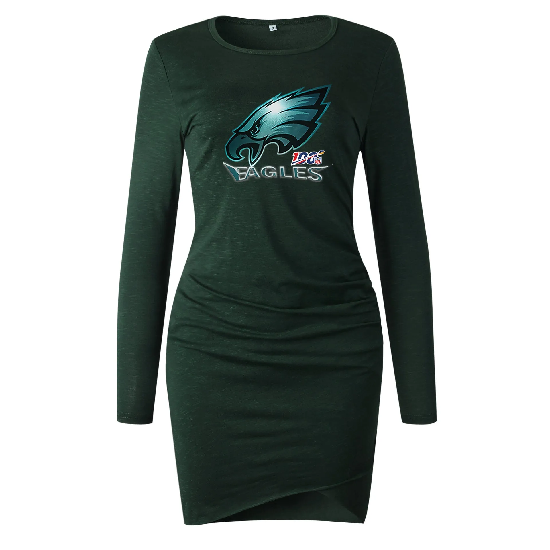 nfl 100 Philadelphia fans Dress|nfl eagles Fans Women's Dress Mini Long Sleeve (3 Colors)