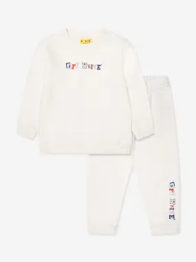 Off-White Baby Boys Letters Logo Tracksuit in Ivory